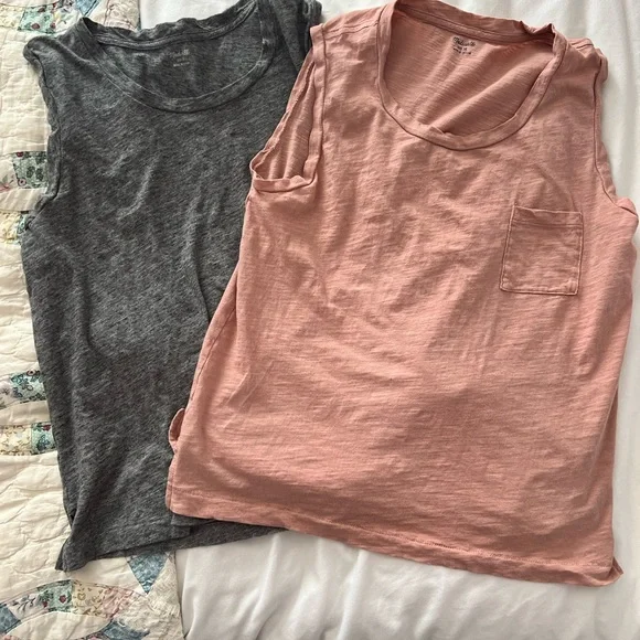 Gray and Pink Sleeveless Tops - Picture 1 of 8